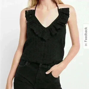 Express eyelet tank top halter top